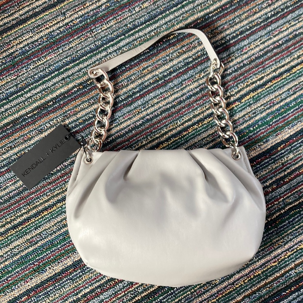 Kendall and Kylie bag purse gray with silver chain strap